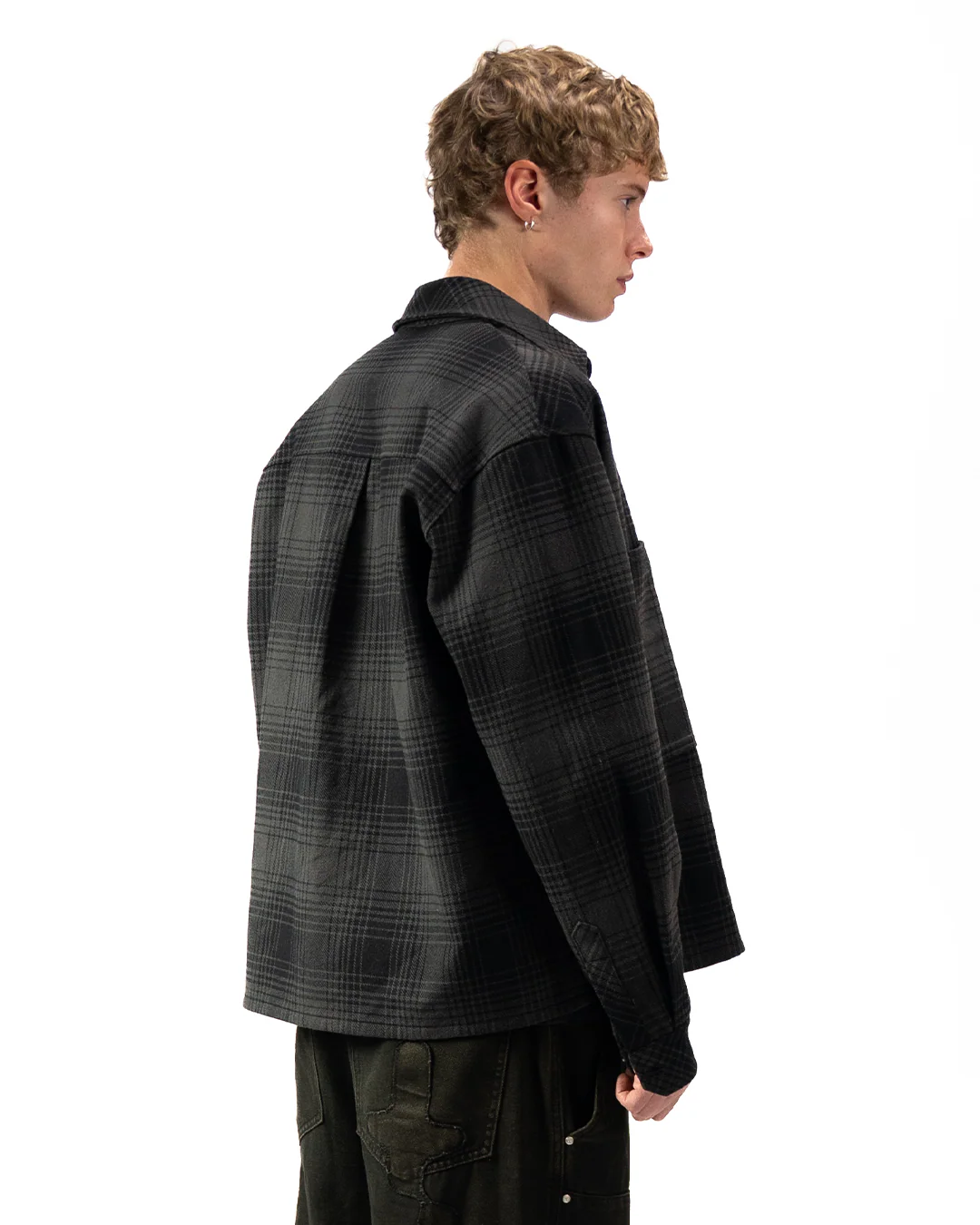 HEAVY FLANNEL SHIRT - Black/Grey - Image 5