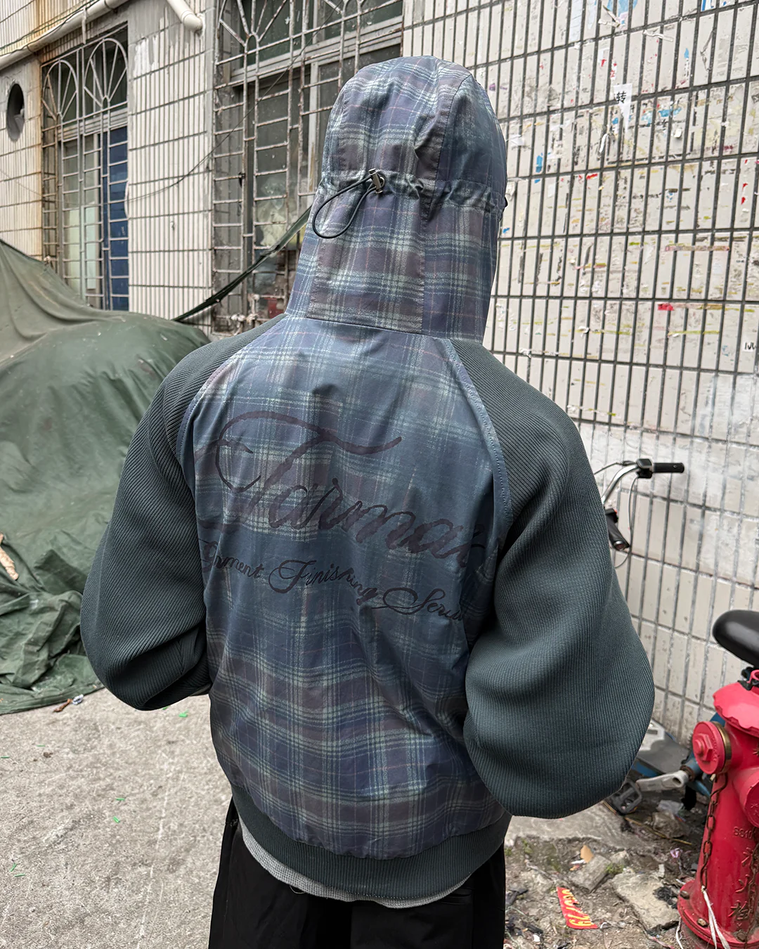 Plaid Shell Jacket - Green - Image 6