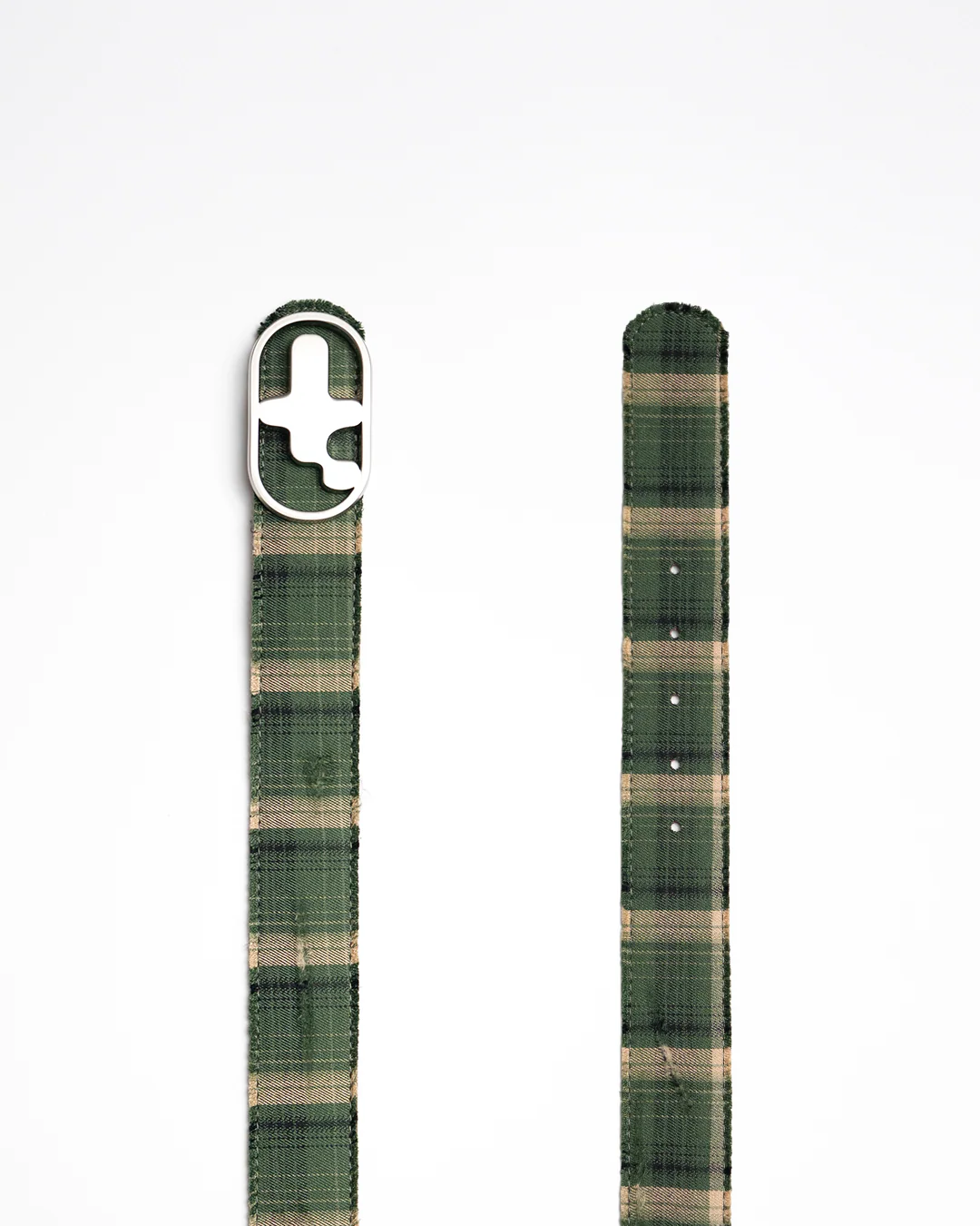T-Logo Flannel Leather Belt - Green - Image 3