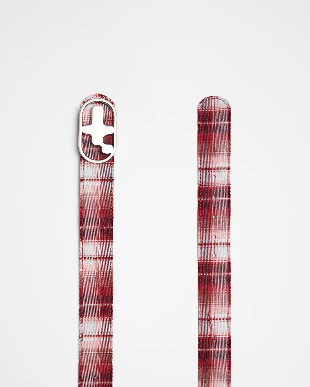 T-Logo Flannel Leather Belt - Red - Image 3